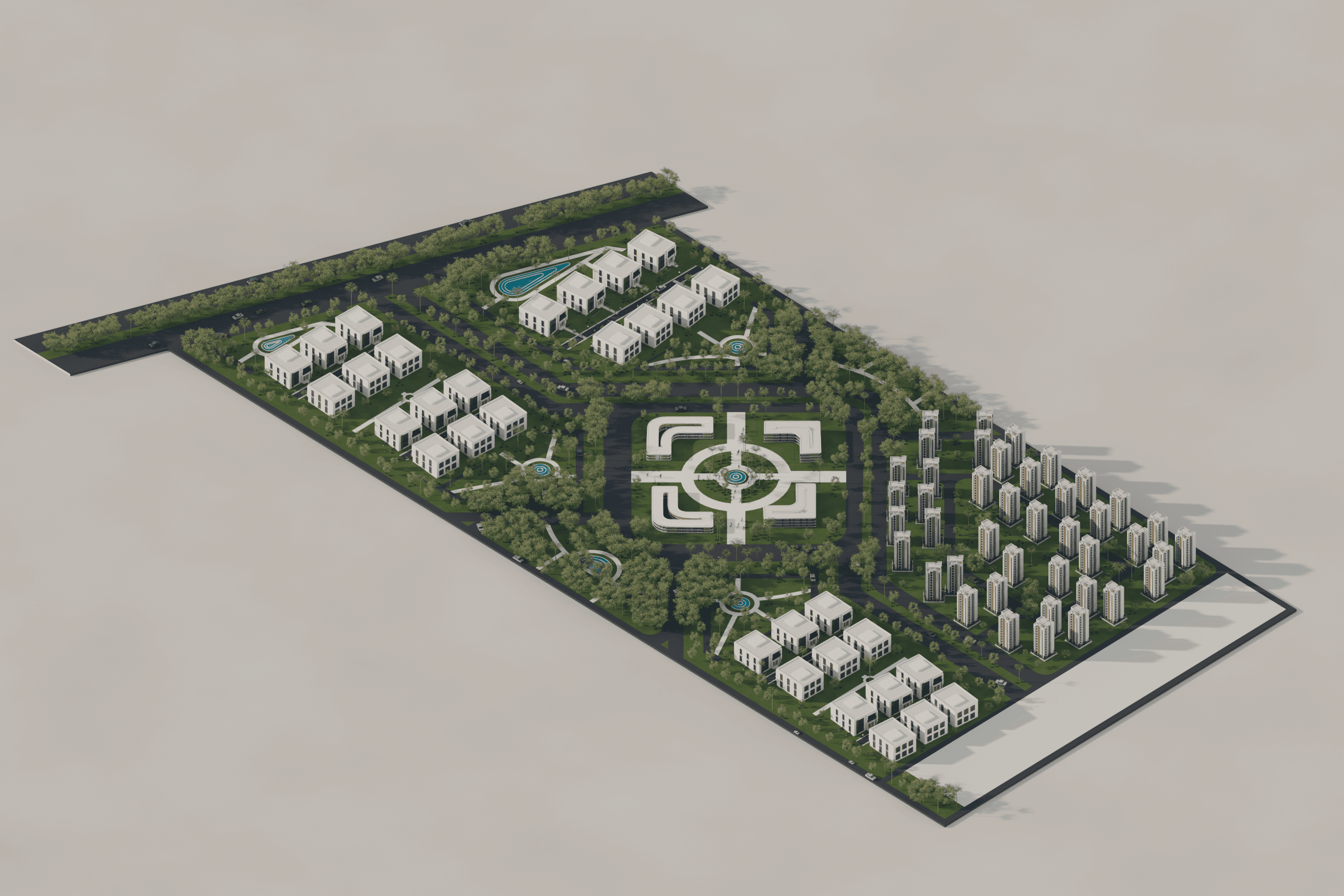 Northeast aerial view of the residential complex