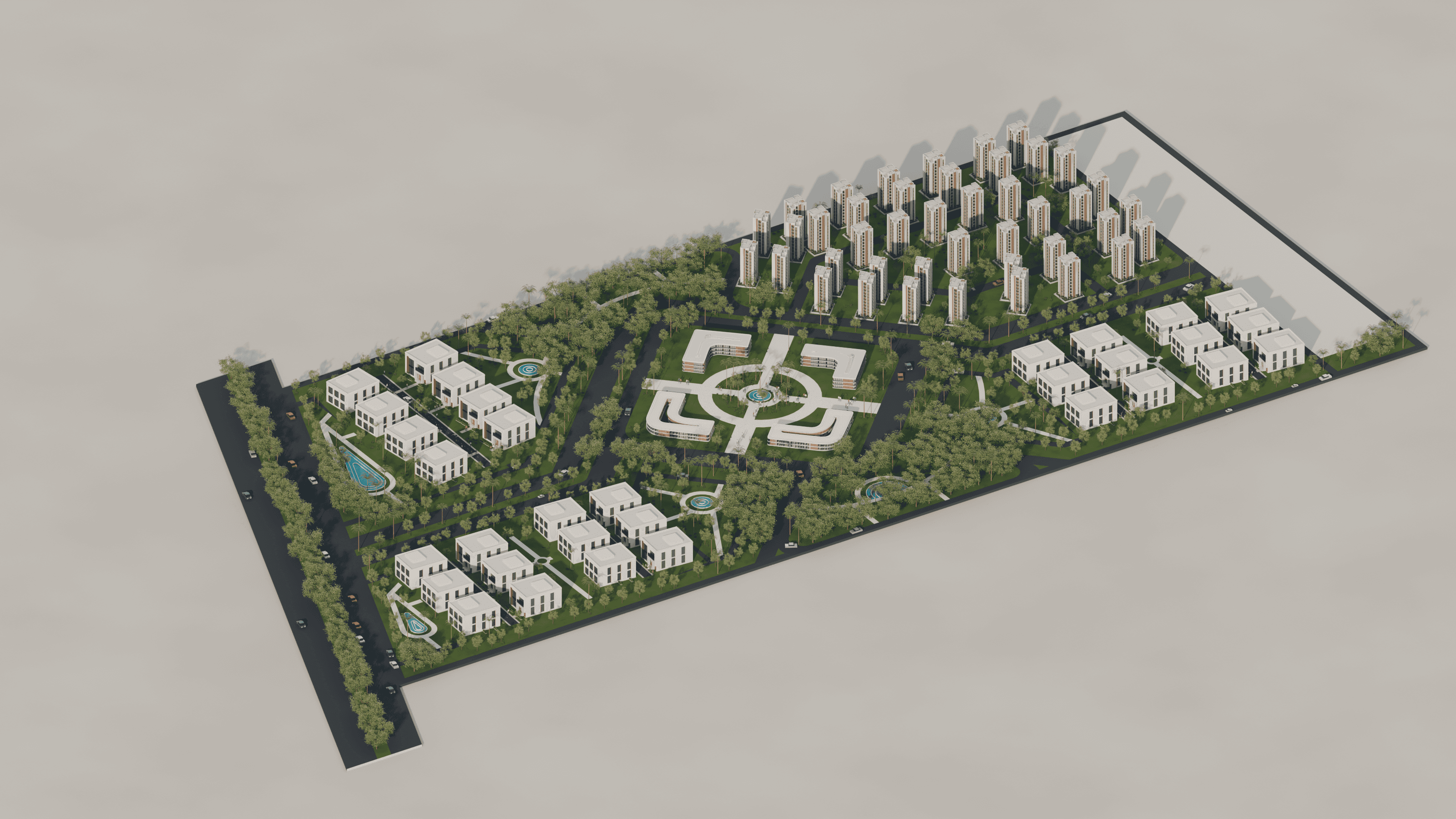 Residential Complex — elevated hero overview of the full masterplan